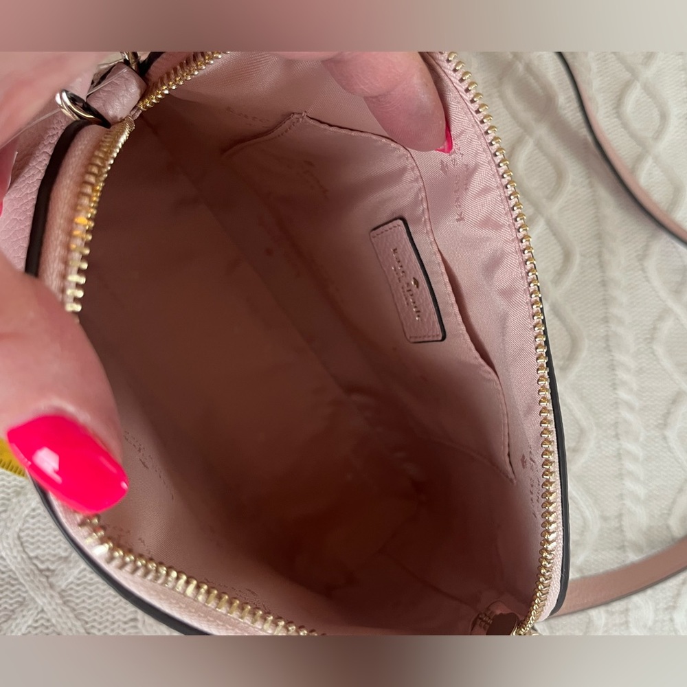 New! Kate Spade Blush Pink Crossbody Bag Zipper Top with Measurements - Picture 10 of 14